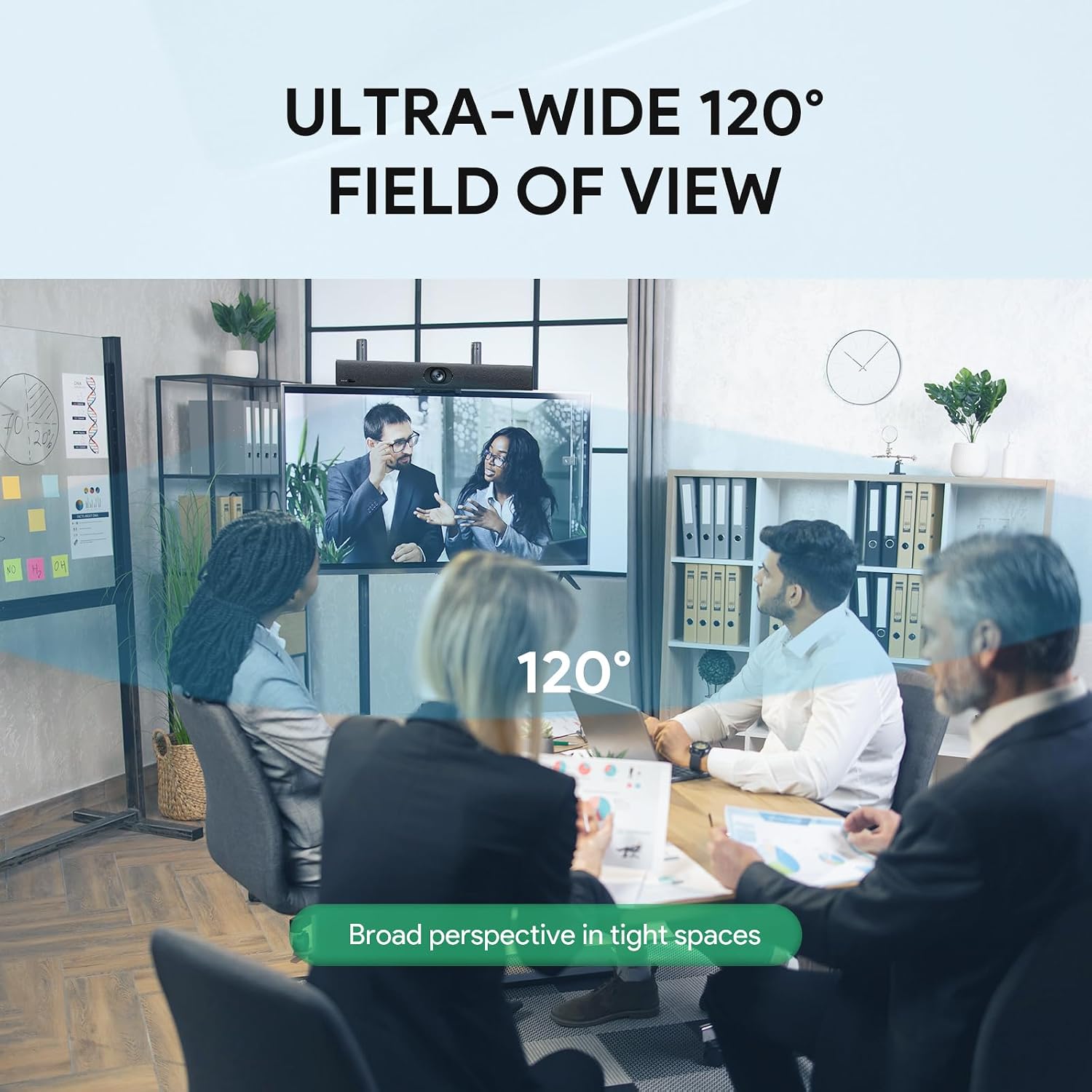UVC40 E2 4K All-in-One USB Video Conference Camera, Teams & Zoom | 120° Wide-Angle Lens, Built-in 8 Microphone Array