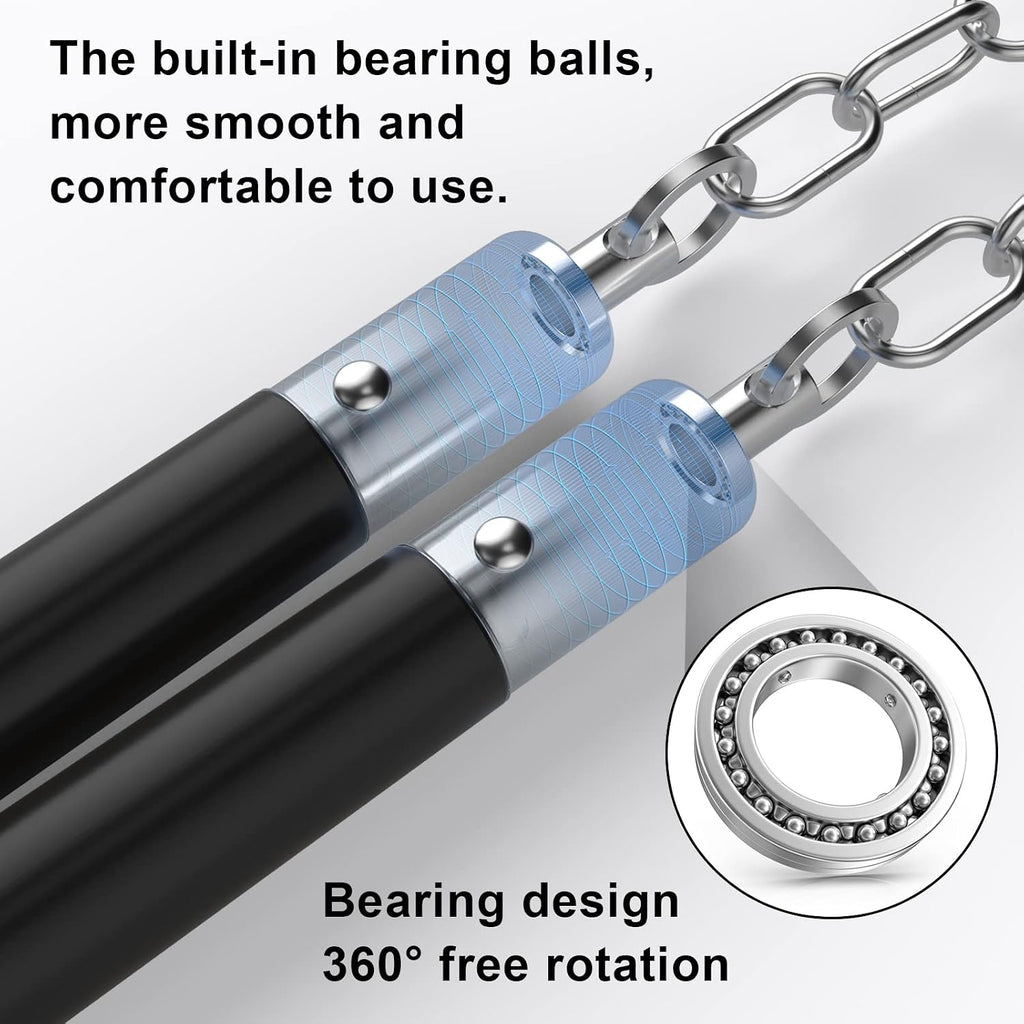 Nunchucks - Safe Solid Rubber Training Nunchucks/Nunchakus with Steel Chain, Suitable for Adults, Professionals to