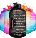 1 Gallon Water Bottle - with Straw & Motivational Time Marker Leak-Proof BPA Free Reusable Gym Sports Outdoor