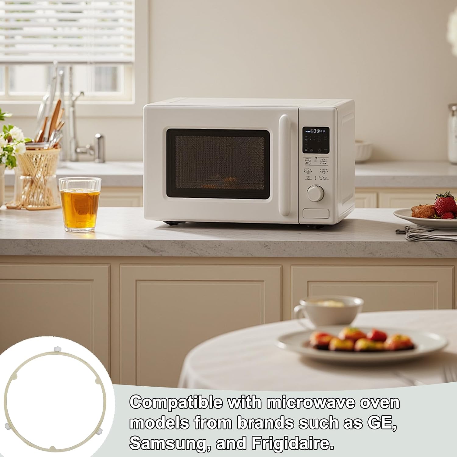 8.5in Microwave Plate Replacement, Microwave Roller Ring Replacement Accessories Compatible with Ge Samsung