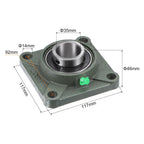 uxcell UCF207 Flange Block Bearings 35mm Bore Cast Iron Bearing Unit Set