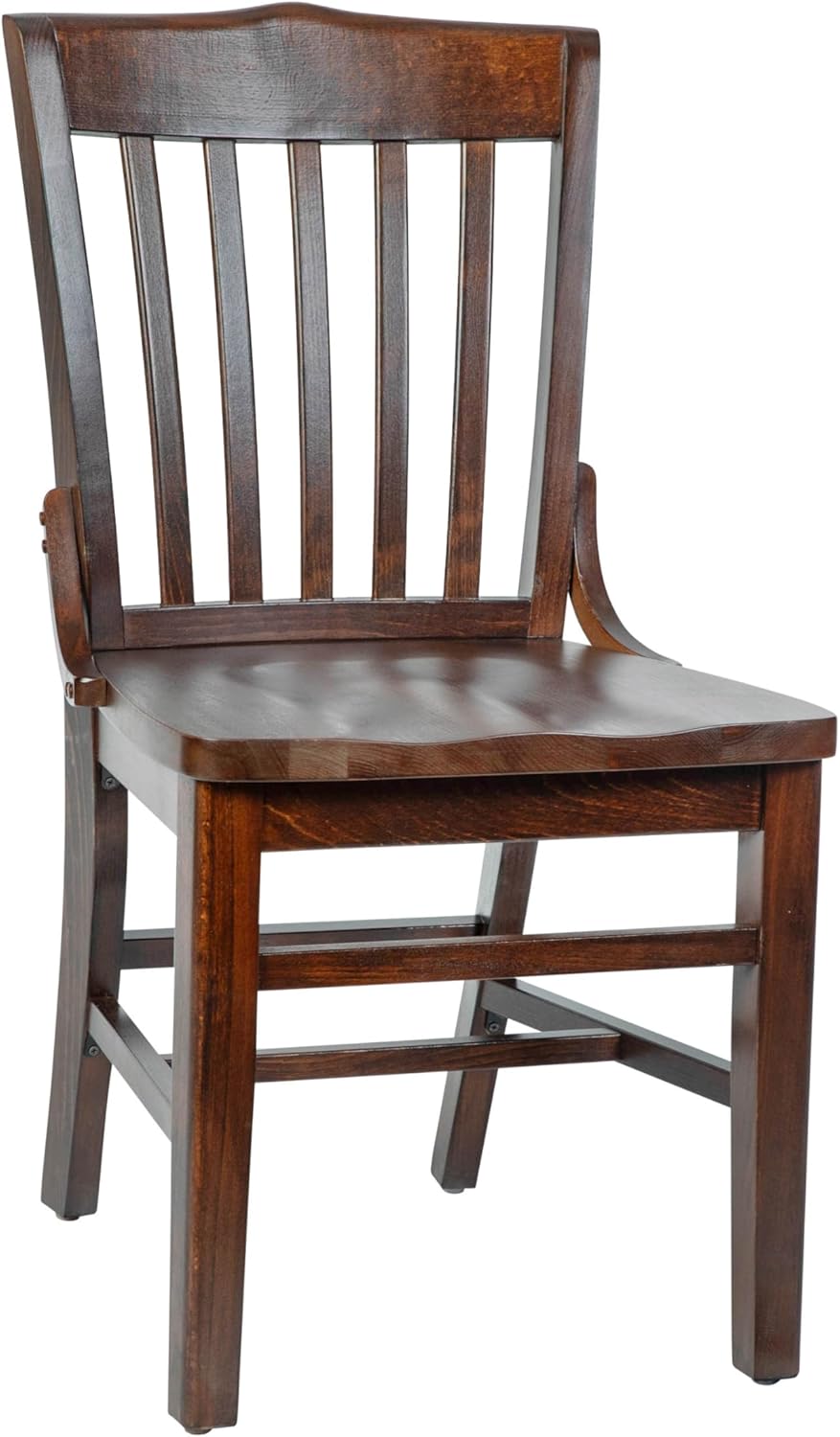 Hercules Wood School House Back Restaurant Chair, Walnut