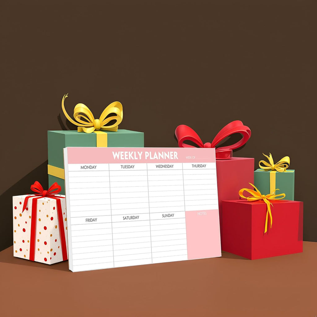 Weekly Planning Pad - Tear Off To Do List Pad with Daily Schedule & Calendar, 52 Sheets, 100gsm Paper, Undated Weekly