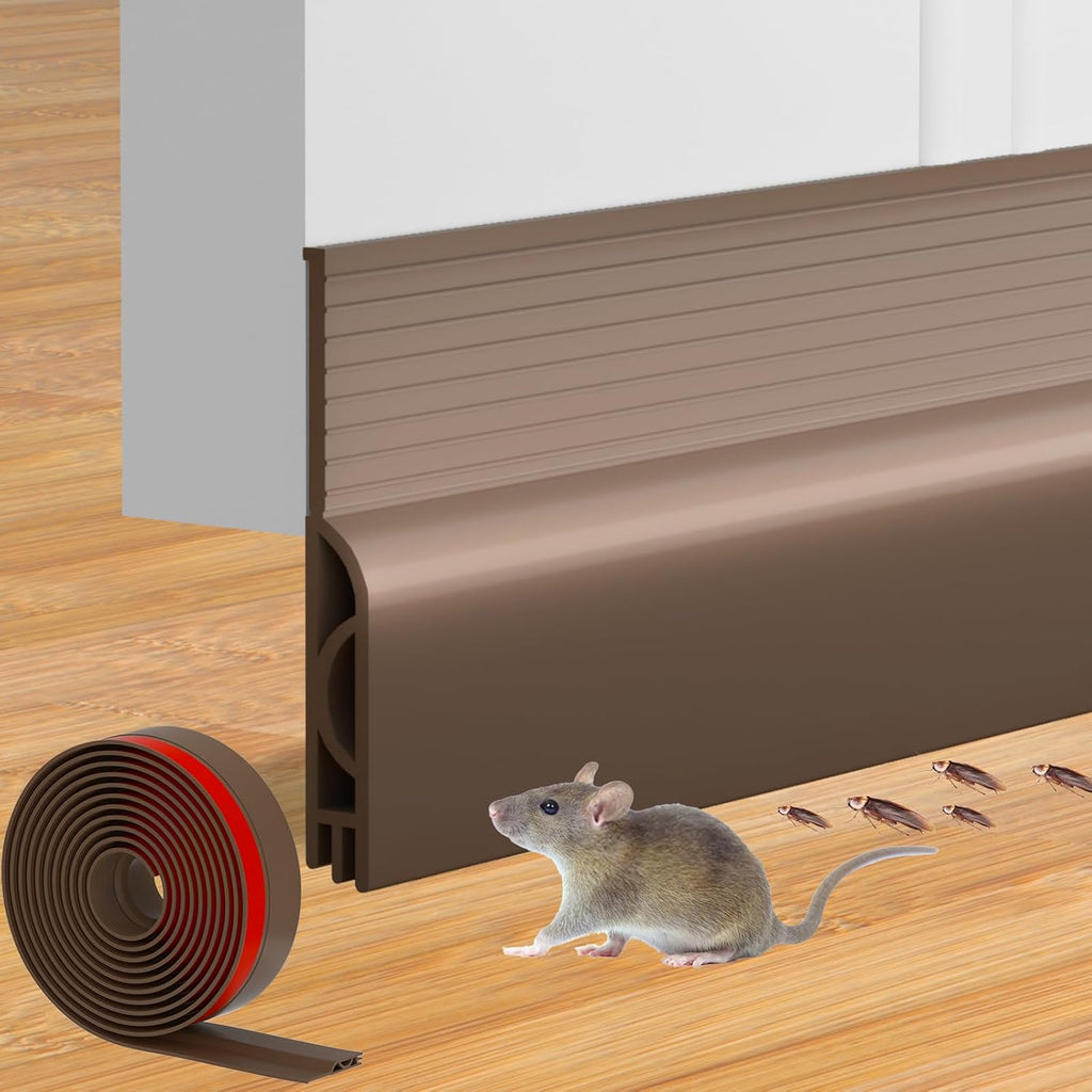 Door Draft Stopper for Bottom of Door, Adjustable Weather Stripping Door Seal for Cold Insulation, Under Door Sweep