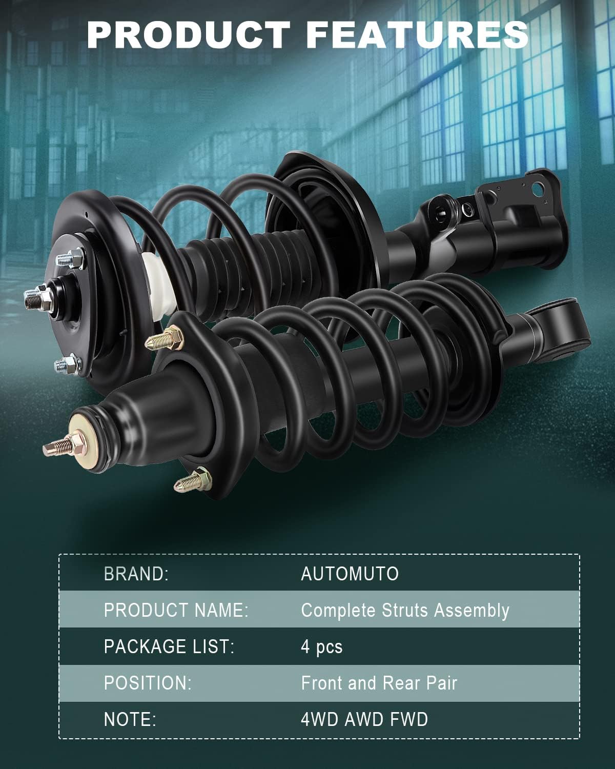 AUTOMUTO Strut Spring Assembly Front and Rear Fit for Honda CR-V 2002-2006