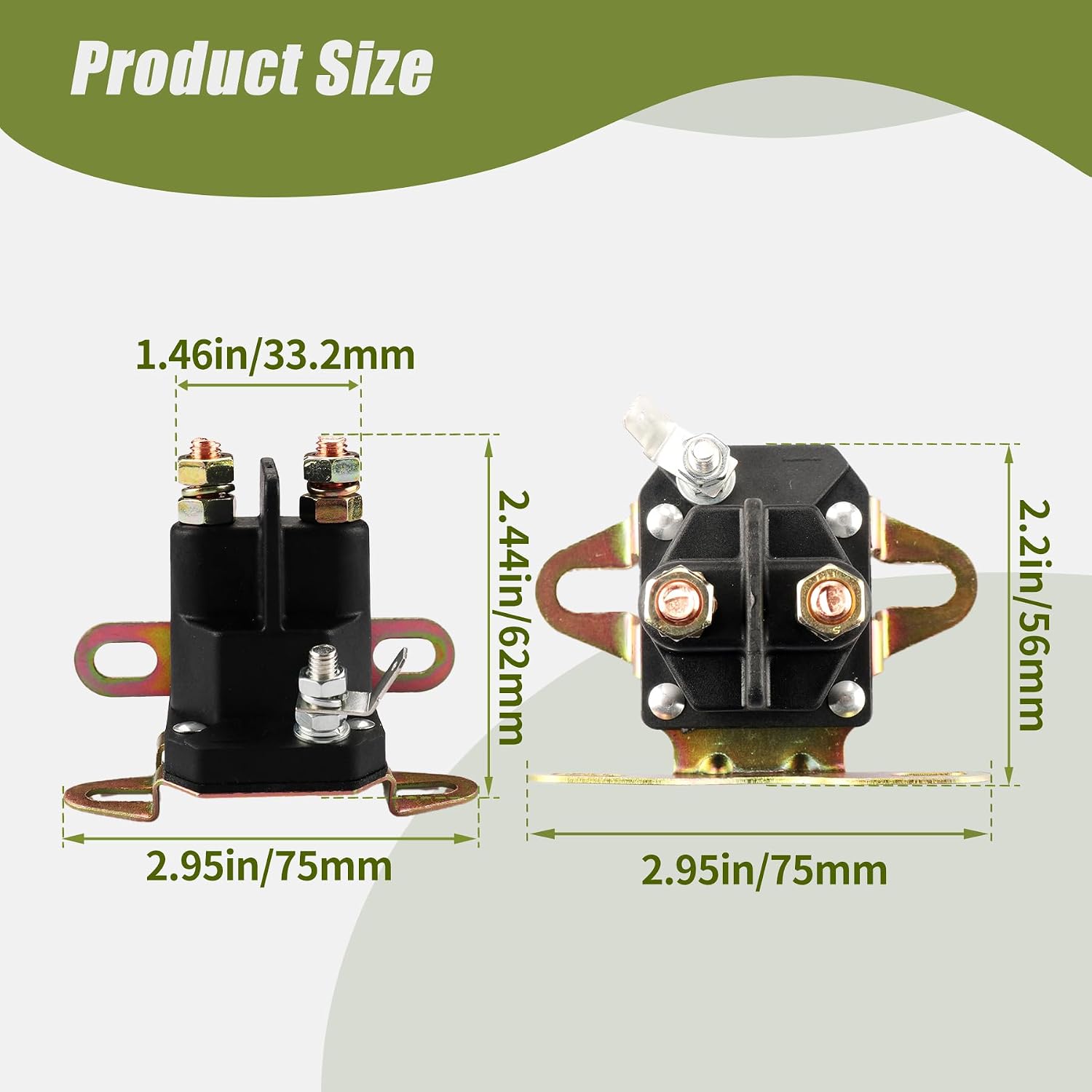 12V 3 Terminal 108-5349-00 Starter Solenoid Compatible with Bad Boy Zero-Turn Mowers ZT, CZT, MZ, MTD, Troy-Bilt