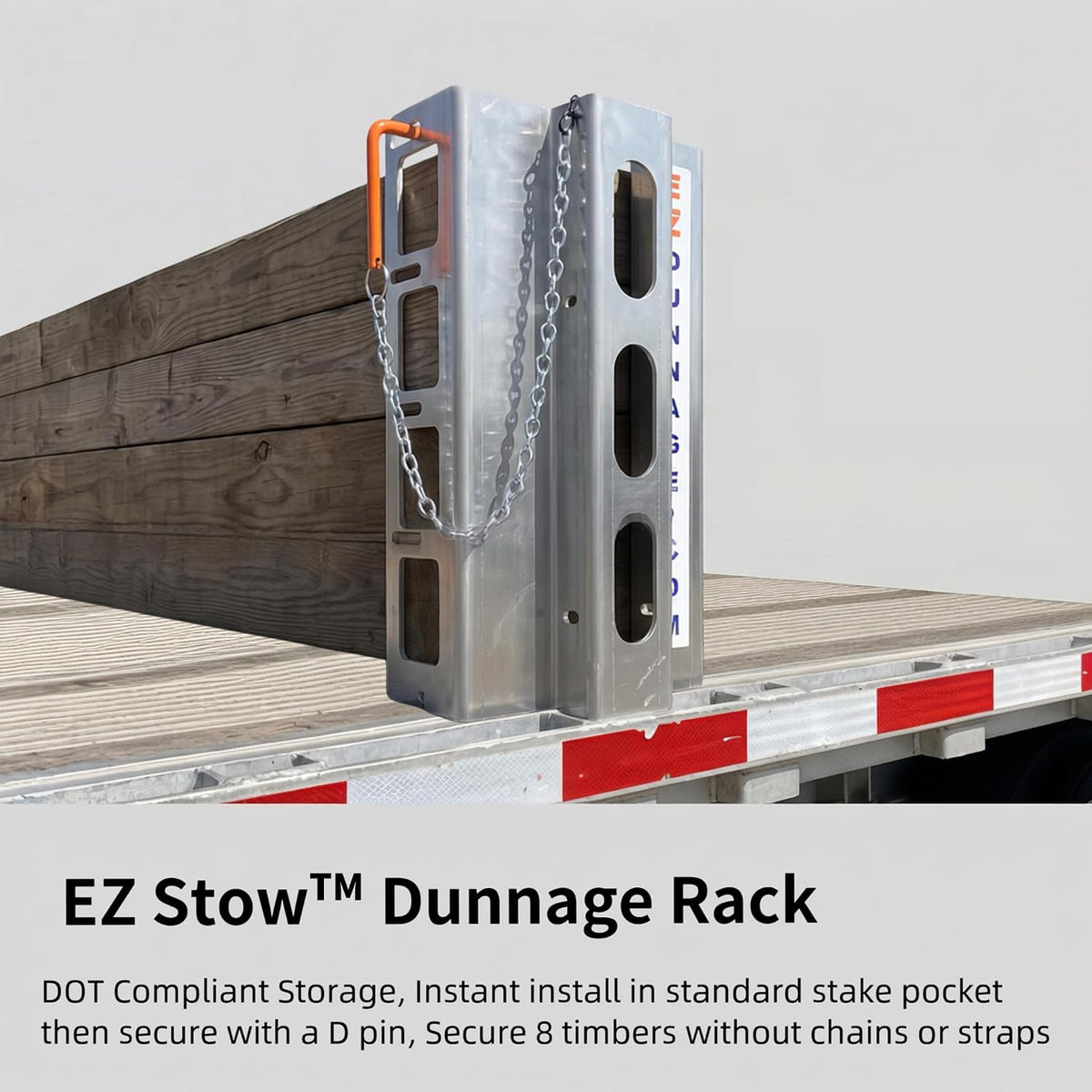 EZ Stow Instant Stake Pocket Dunnage Rack- Heavy Duty Removable Dunnage Rack for Flatbed Trucks, Utility Trailers