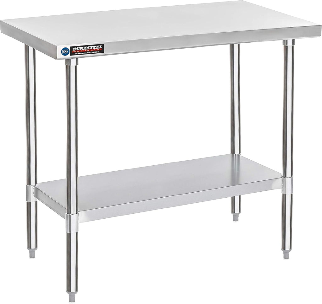 30x48 Stainless Steel Work Table - NSF Certified Commercial Prep Table w/Adjustable Under Shelf - Kitchen Island