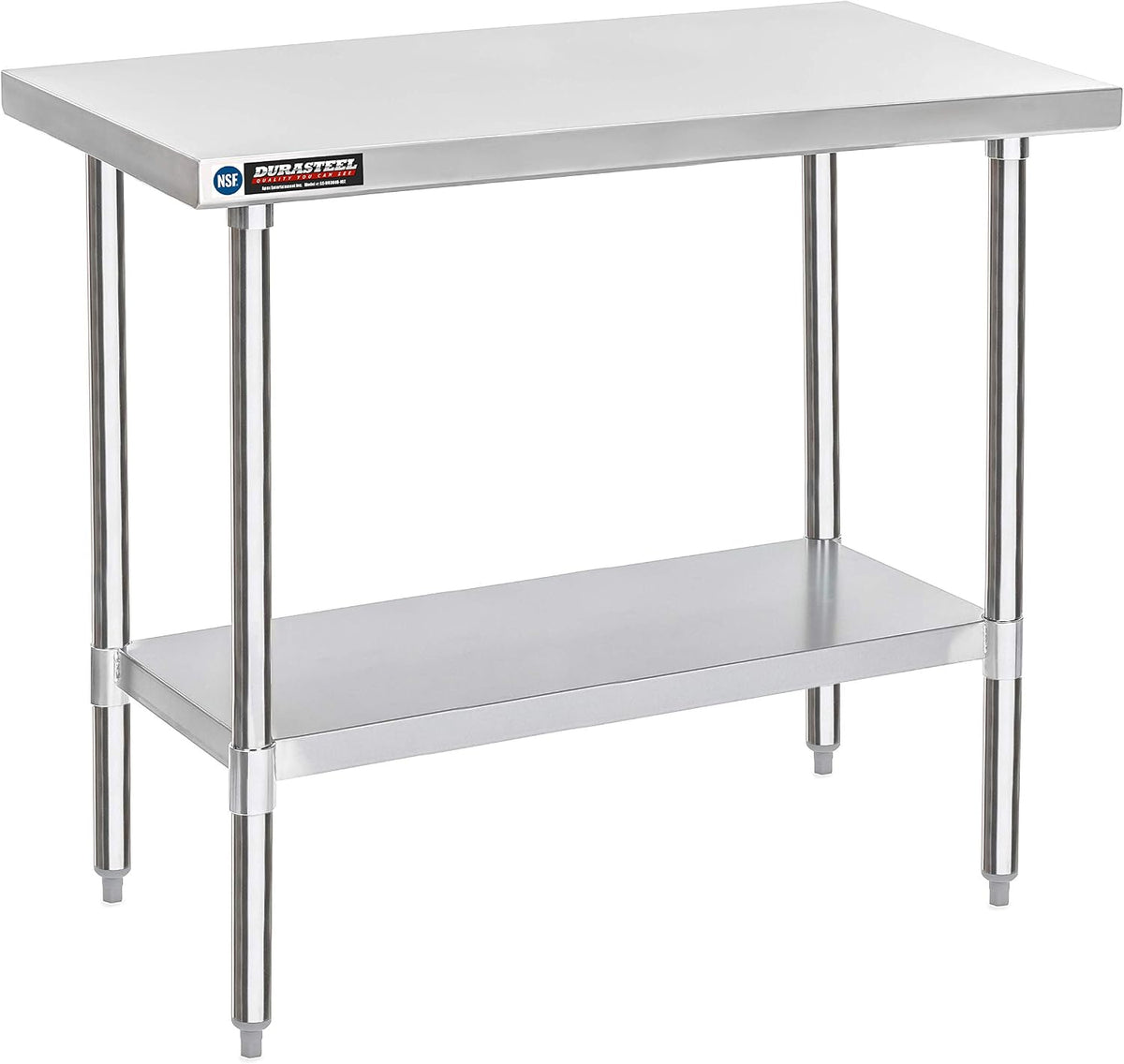 30x48 Stainless Steel Work Table - NSF Certified Commercial Prep Table w/Adjustable Under Shelf - Kitchen Island
