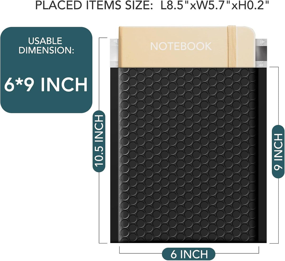 Black Bubble Mailers 6x10 Inch 25 Pack Padded Envelopes #0