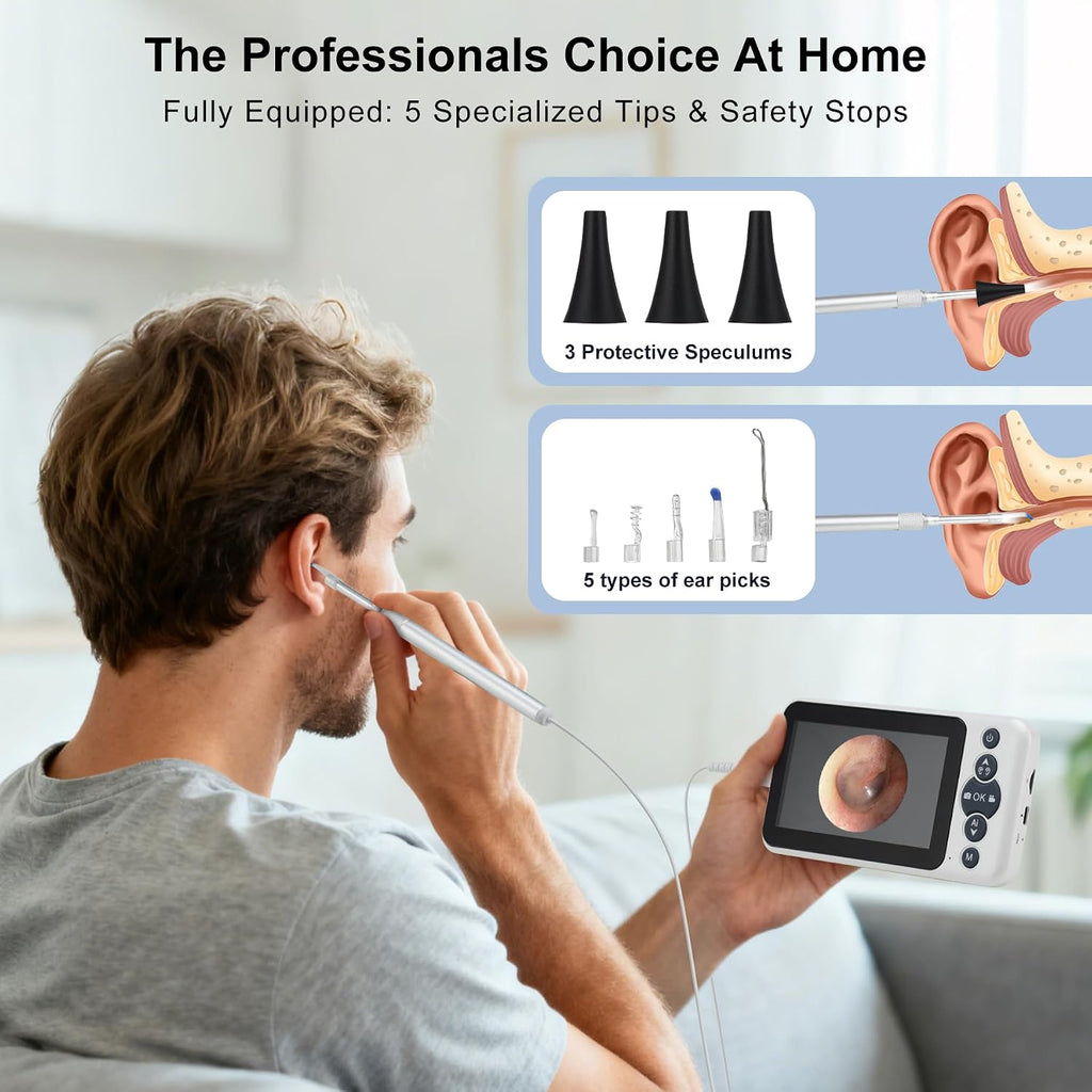 Digital Otoscope with 4.5" HD Screen, Ear Wax Removal Tool Kit
