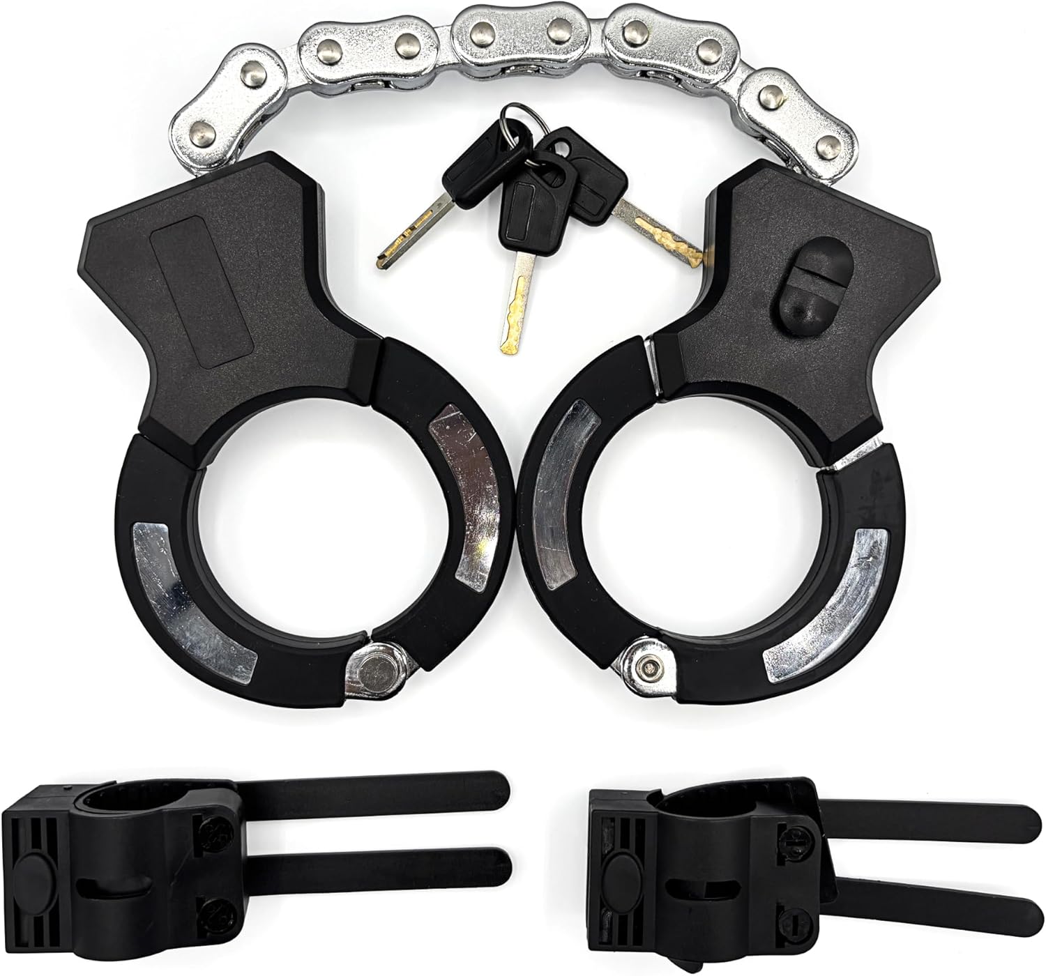 Monster Lock ML801 Heavy-Duty Chain Lock with Dual 3" Cuffs, 21" Long – Cut & Pry Resistant Security Chain for