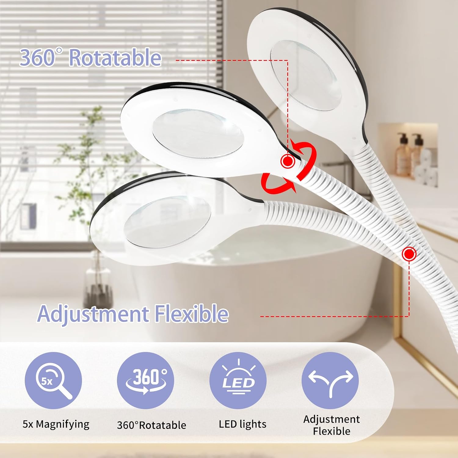 2 in 1 Professional Facial Steamer with 5X Magnifying Lamp | On Wheels, Time Settings, Face Steamer for Facial Deep