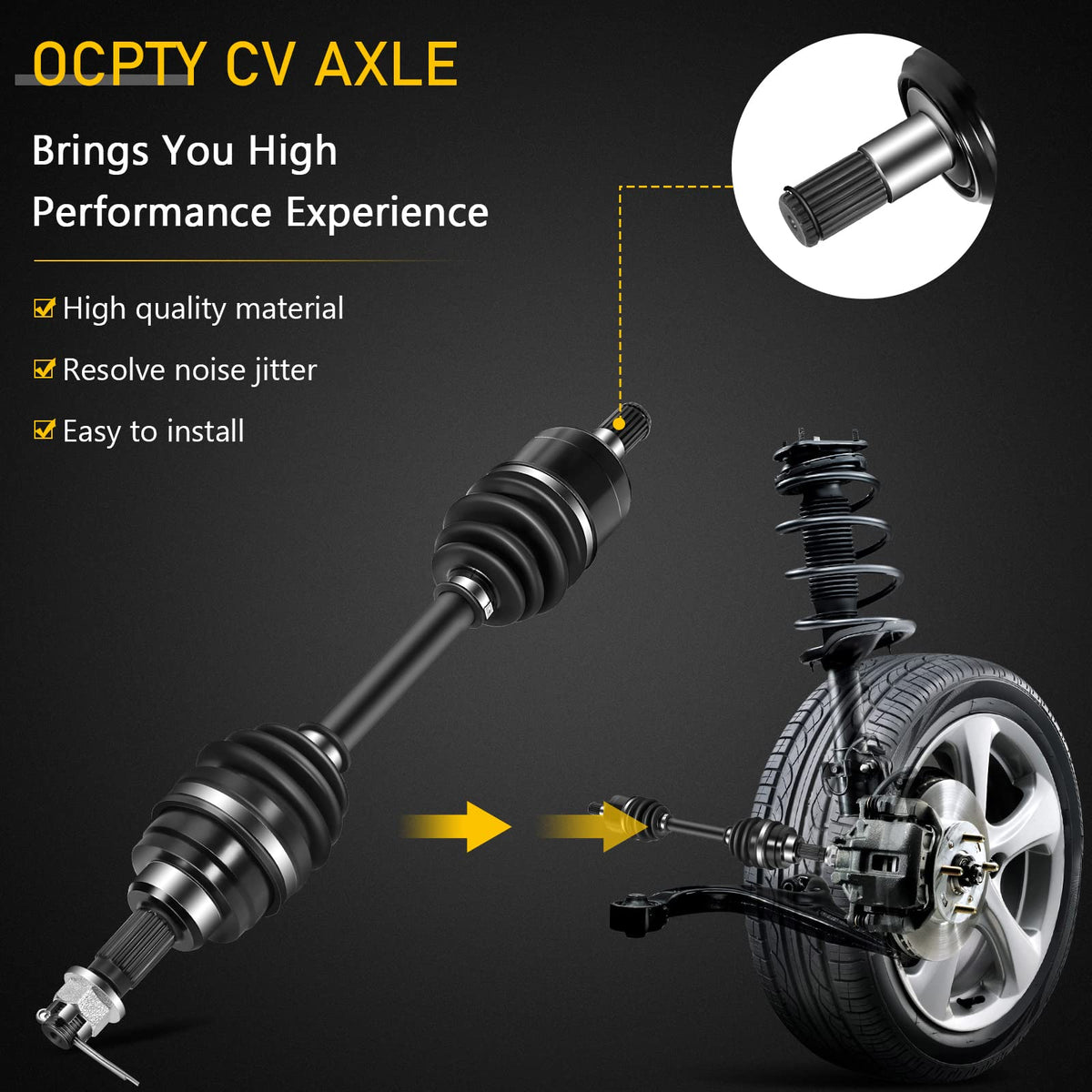 OCPTY Front Left Right CV Axle Shaft Assembly 705500983 Replace for Honda