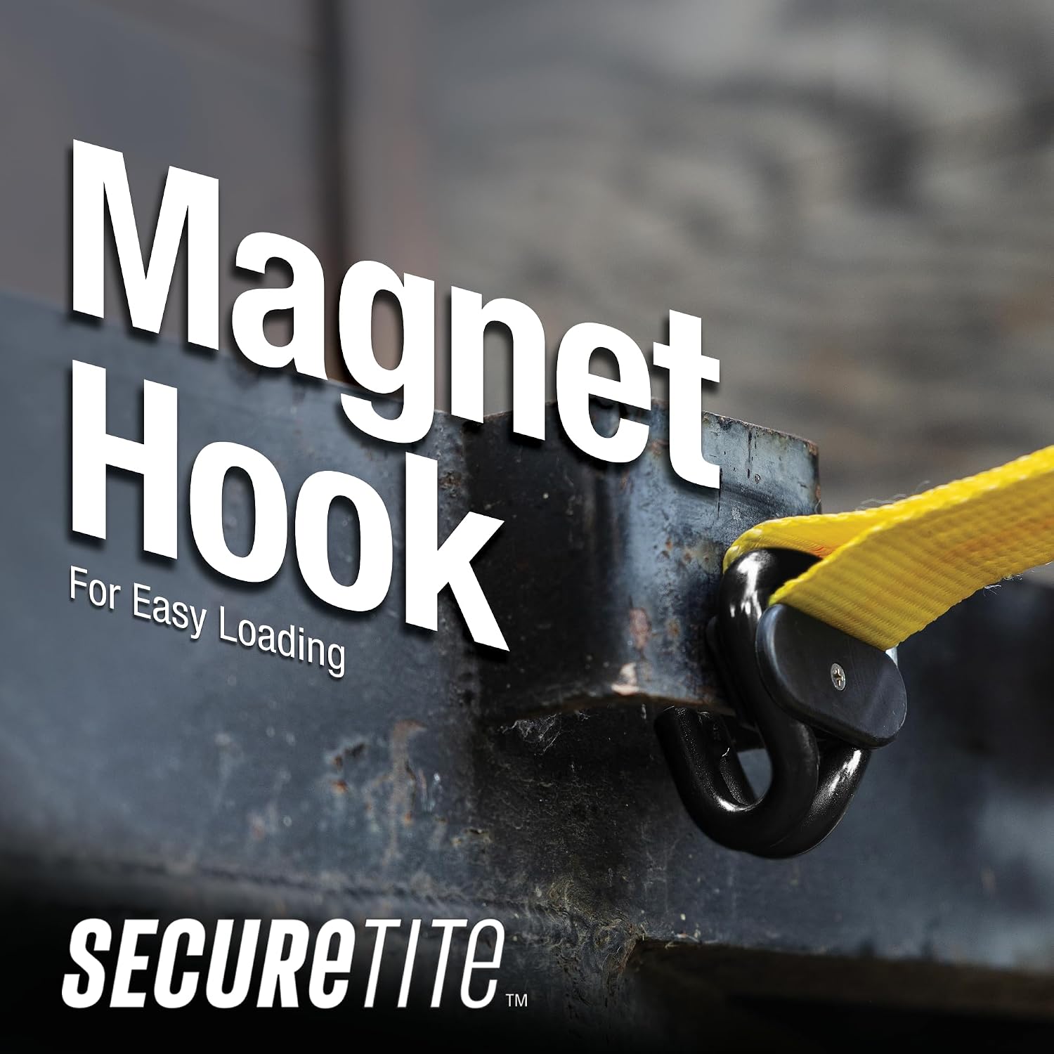 Ratchet Tie Down Strap 2 in. x 27 ft. with Magnetic Double J-Hook– 10,000 lb Break Strength, 3,333 lb Working Load