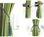 Gold Braided Ball Tassel Curtain Tiebacks Set of 4 Window Decor