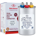 Globe Capacitor, Round Run Start, 45+5MFD CBB65 Dual Element, 370V/440V