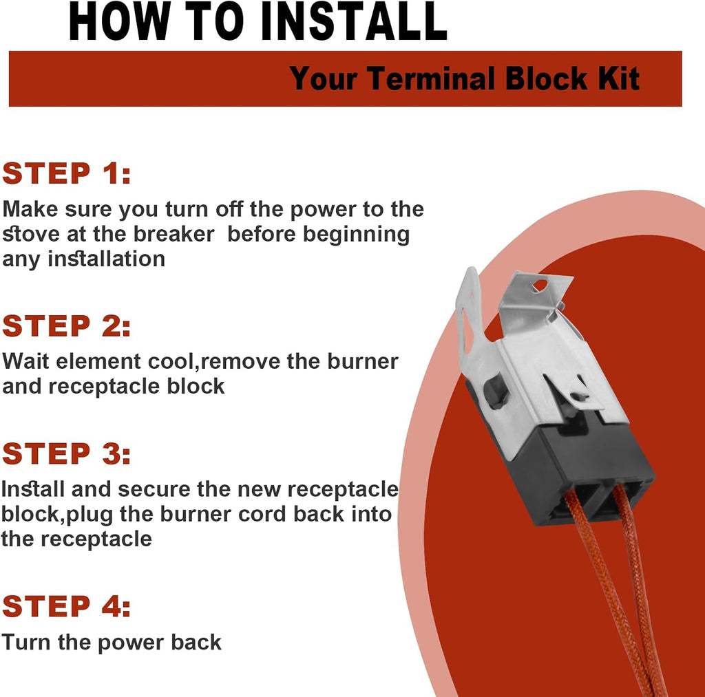 WB17T10006 Terminal Block Kit Compatible with GE Electric Stove, 2 Pack