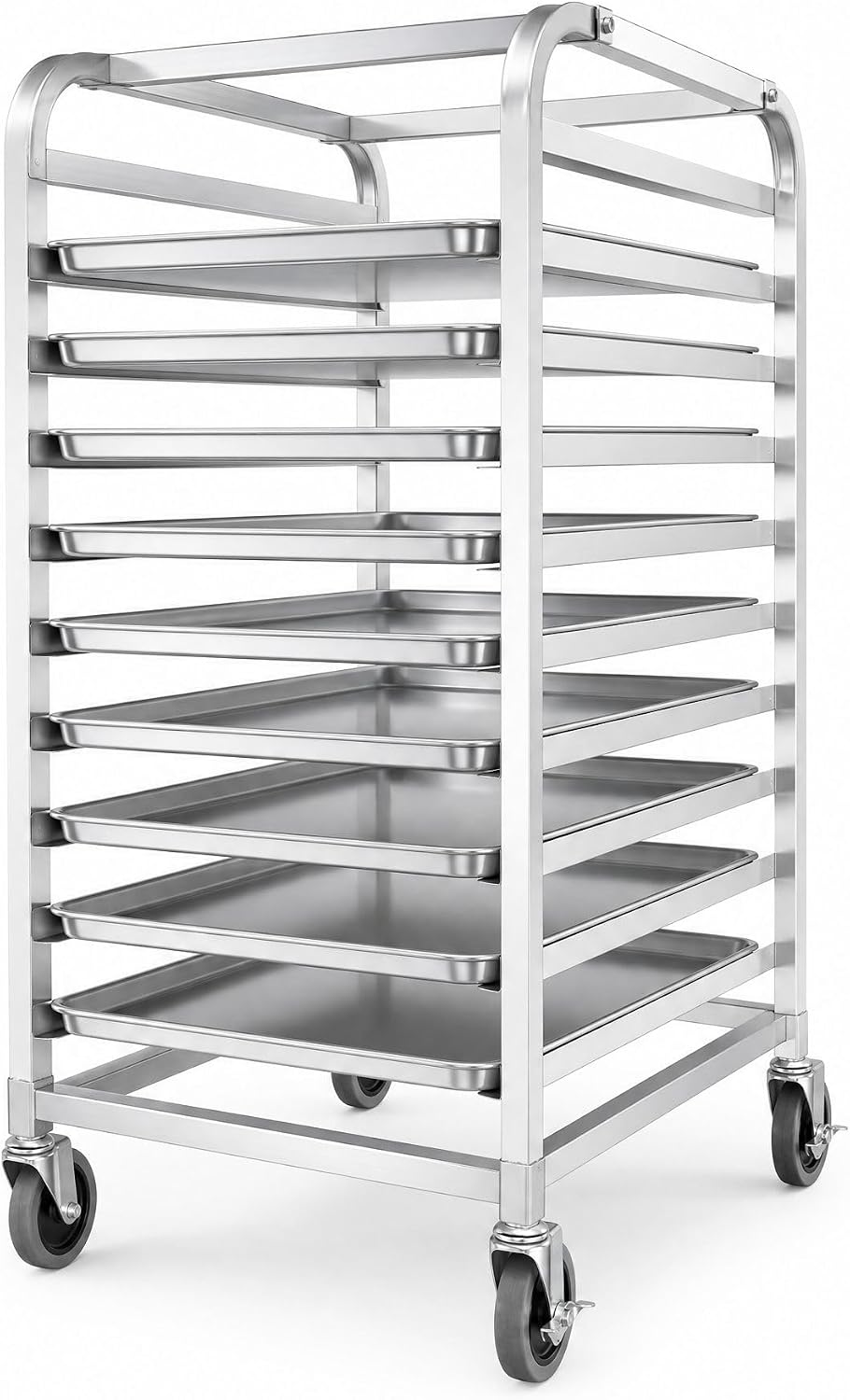 38" 10-Tier Bread Rack Cart Fits Full & Half Sheet Pans