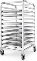 38" 10-Tier Bread Rack Cart Fits Full & Half Sheet Pans