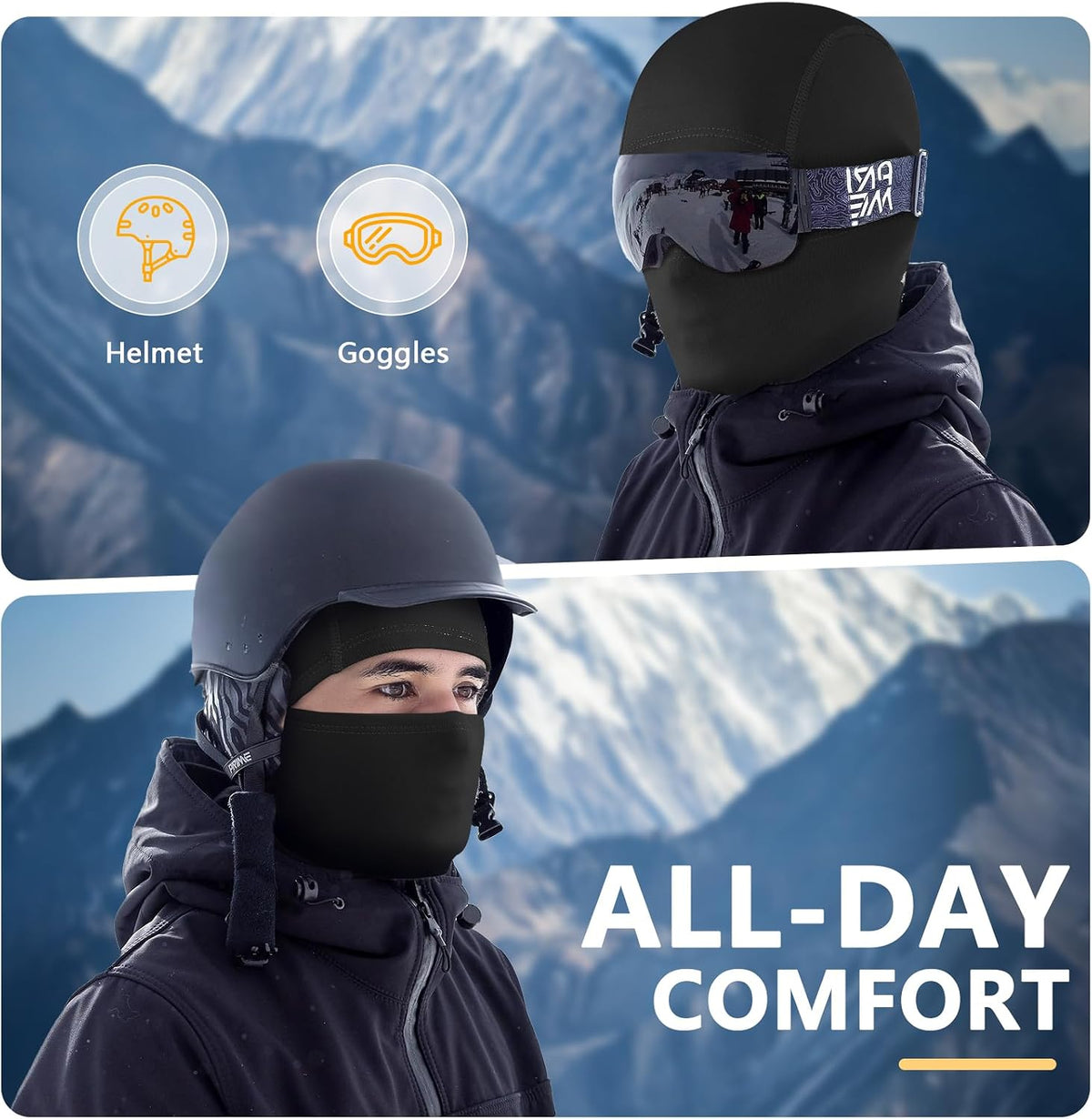 Black Ski Mask for Men Women Balaclava Face Mask Men Balaclava Ski Masks Beanie Full Face Mask Neck Gaiter Face Mask