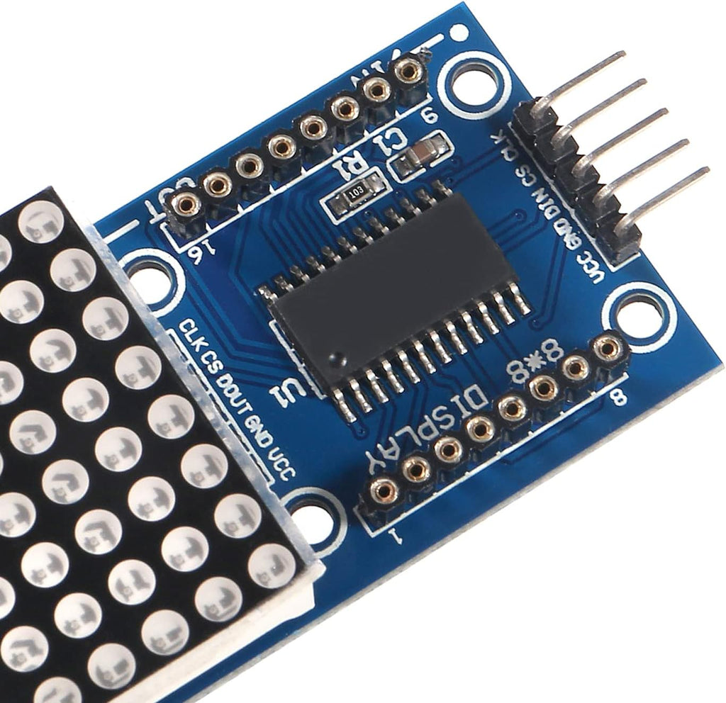 MAX7219 Dot Matrix Module 32x8 4 in 1 LED Display Modules for Arduino Raspberry Pi Microcontroller with 5Pin Wires Red (Pack of 2)
