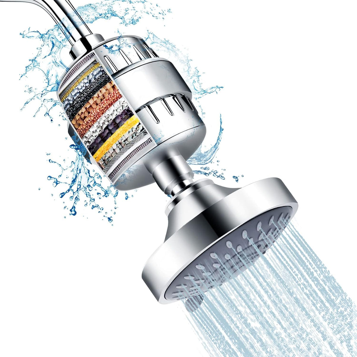 Shower Head with Shower Filter, Filtered Shower Head for Hard Water