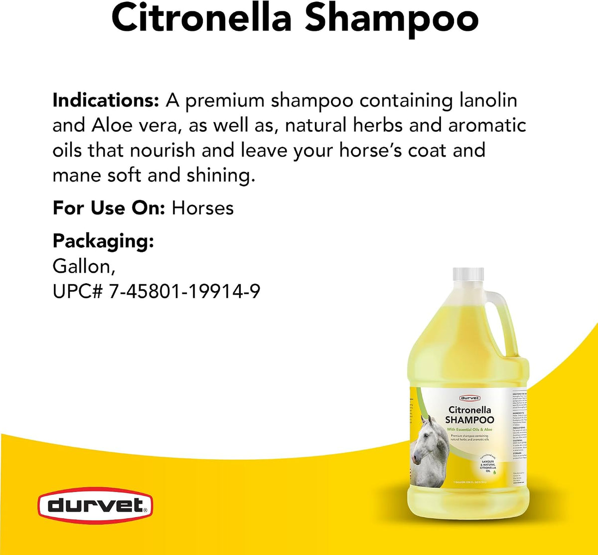 Citronella Equine Shampoo Gallon