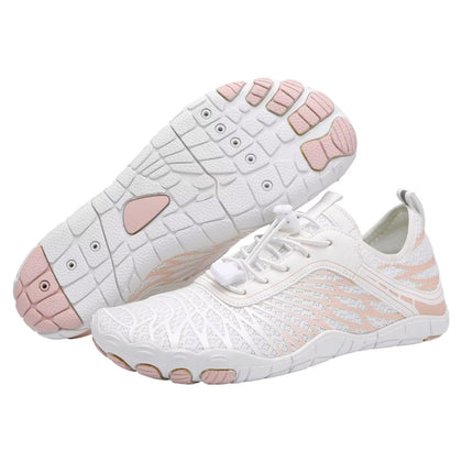 Hike Barefoot Shoes for Women Men Waterproof Trail Running Healthy & Non-Slip Barefoot Footwear (White, Adult, Women