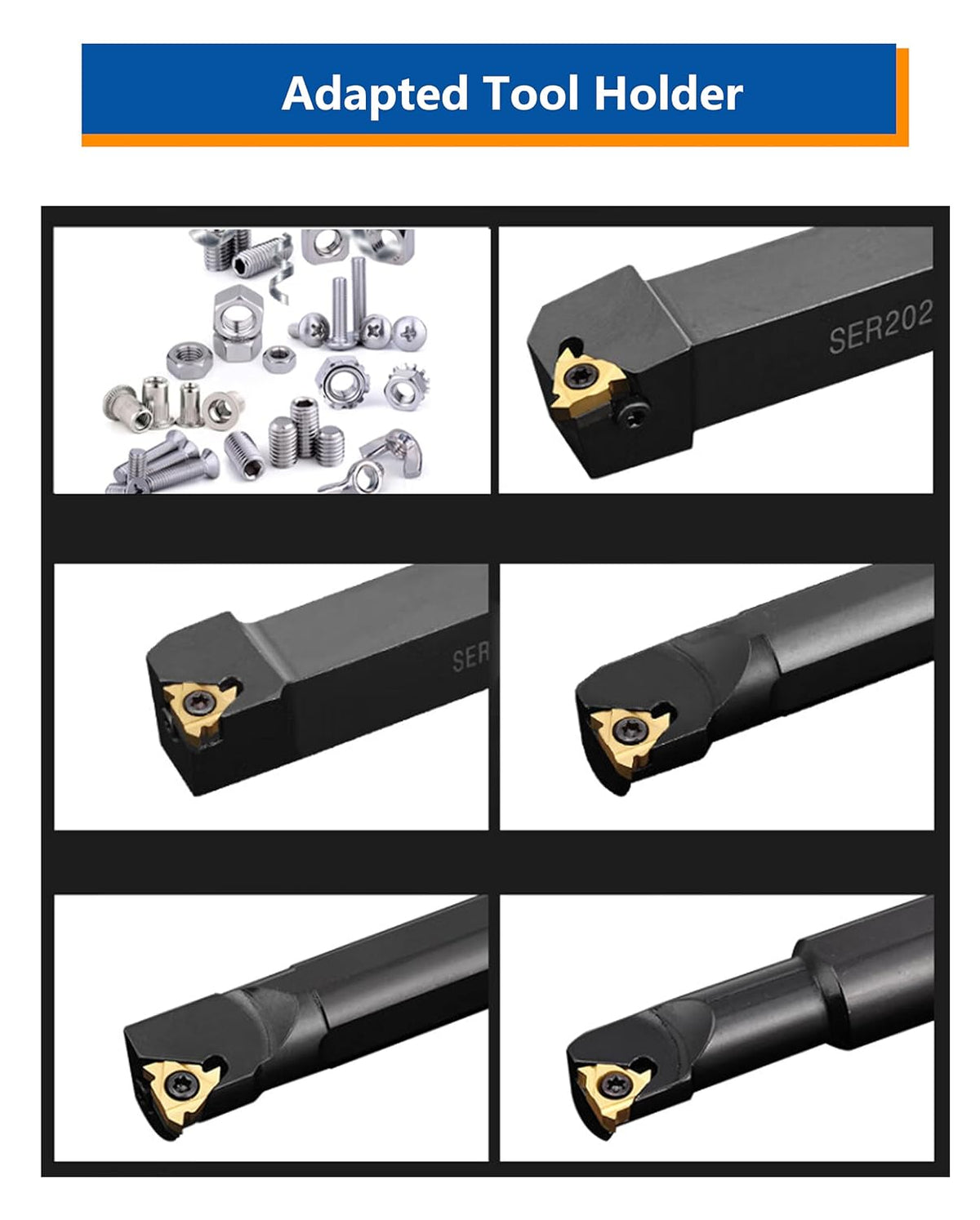 10Pcs 16IR AG60 CNC Lathe Indexable Threading Carbide Insert Blade for Metal(16IR AG60 LDA)