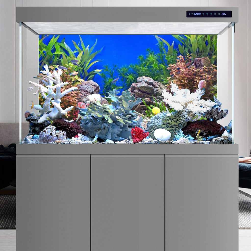 30x18 in Aquatic Plant Fish Tank Background Stone Aquarium Backdrop