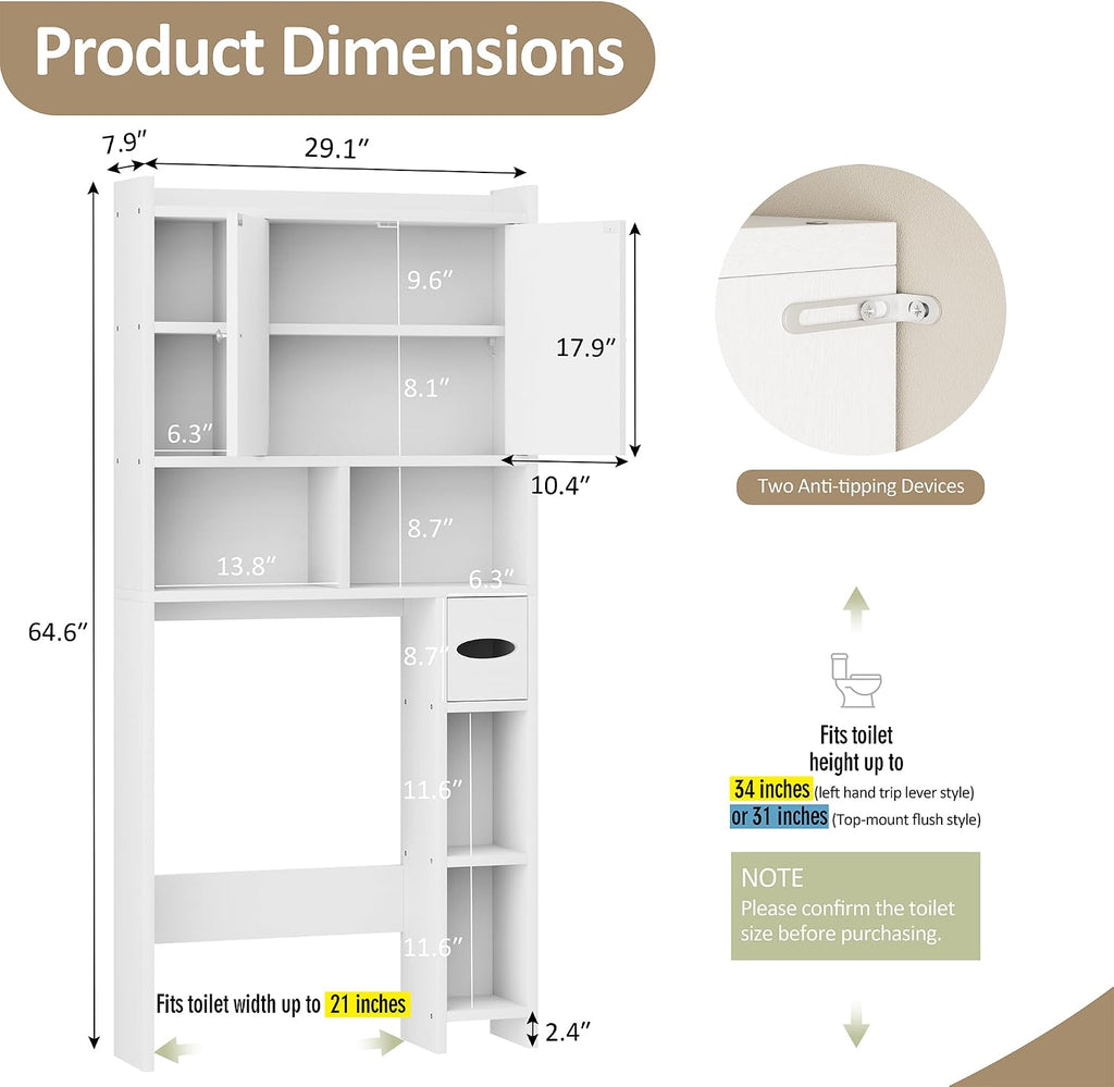 Over the Toilet Storage Cabinet, Freestanding Storage Cabinet Over Toilet, Bathroom Storages Organizer Cabinets with