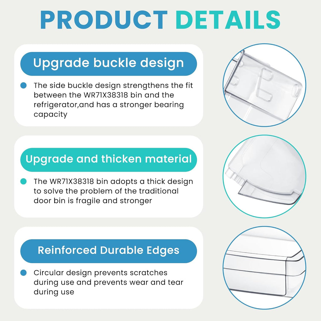 WR71X38318 Refrigerator Door Shelf Bin Compatible for G-E Refrigerator