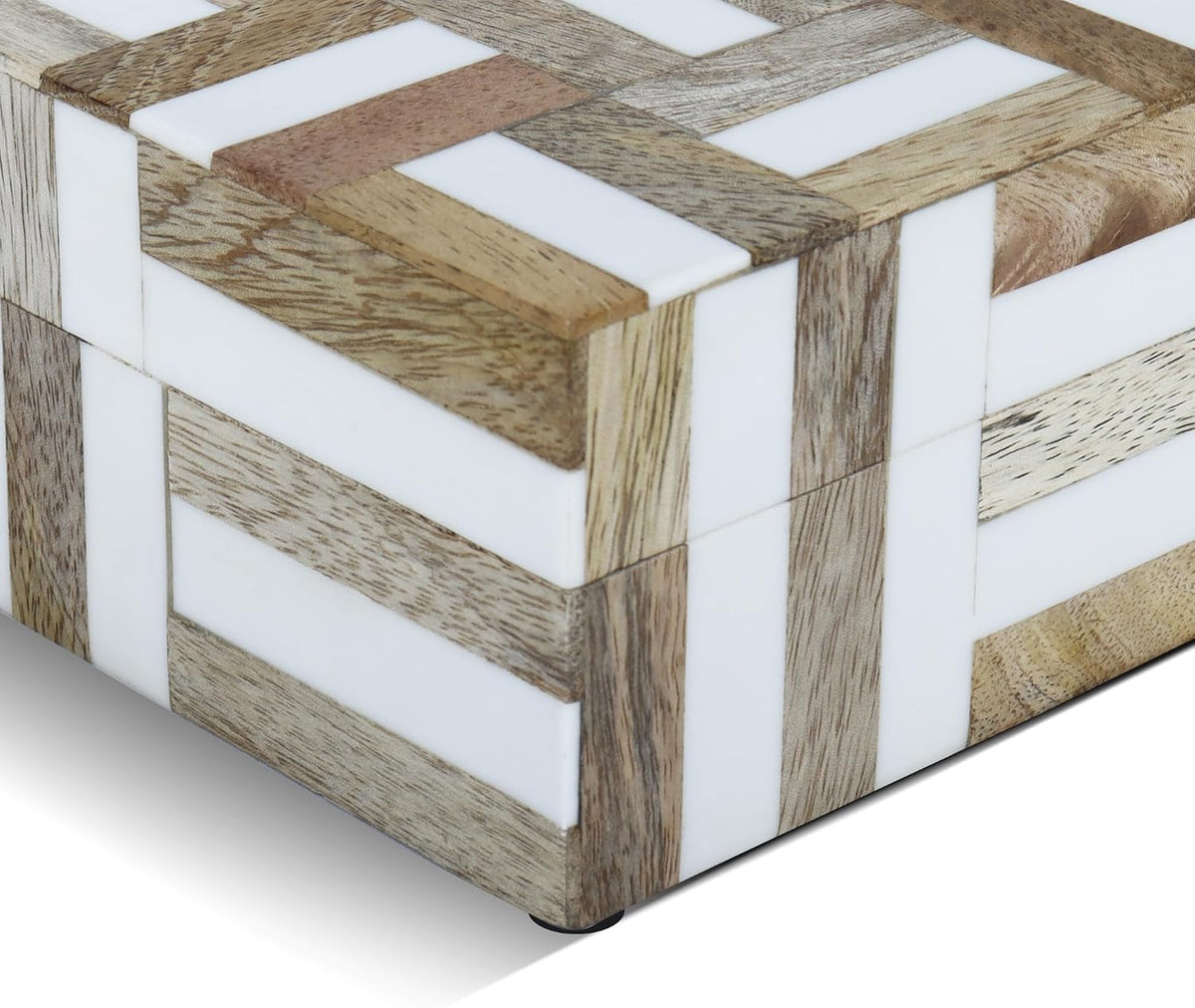 Remote Control Keepsake Wood Storage Box With Lid 10x4.5x2