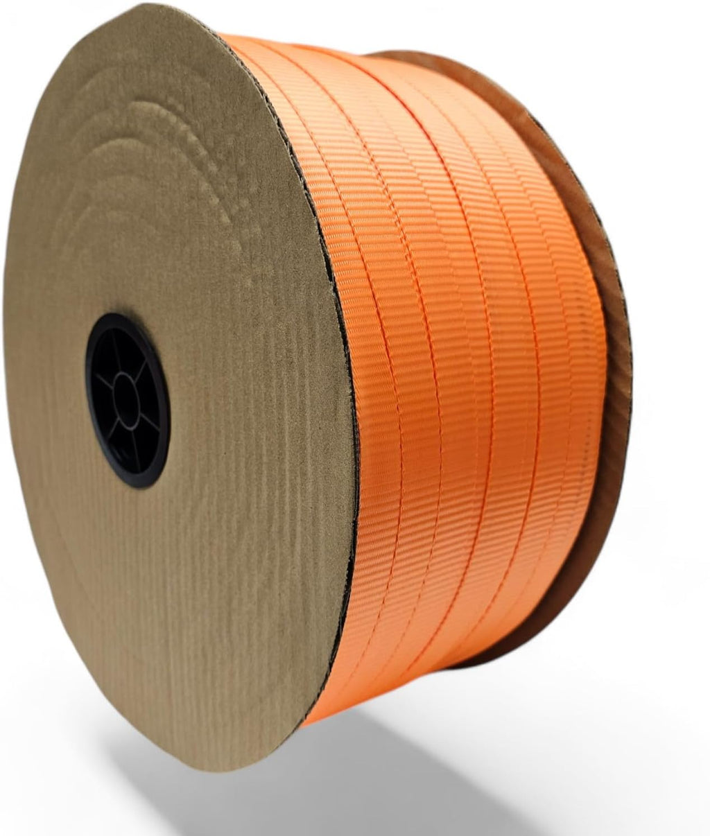 3/4 in x 1650 ft. x 2700 Lb Break Woven Polyester Cord Strapping (Orange)