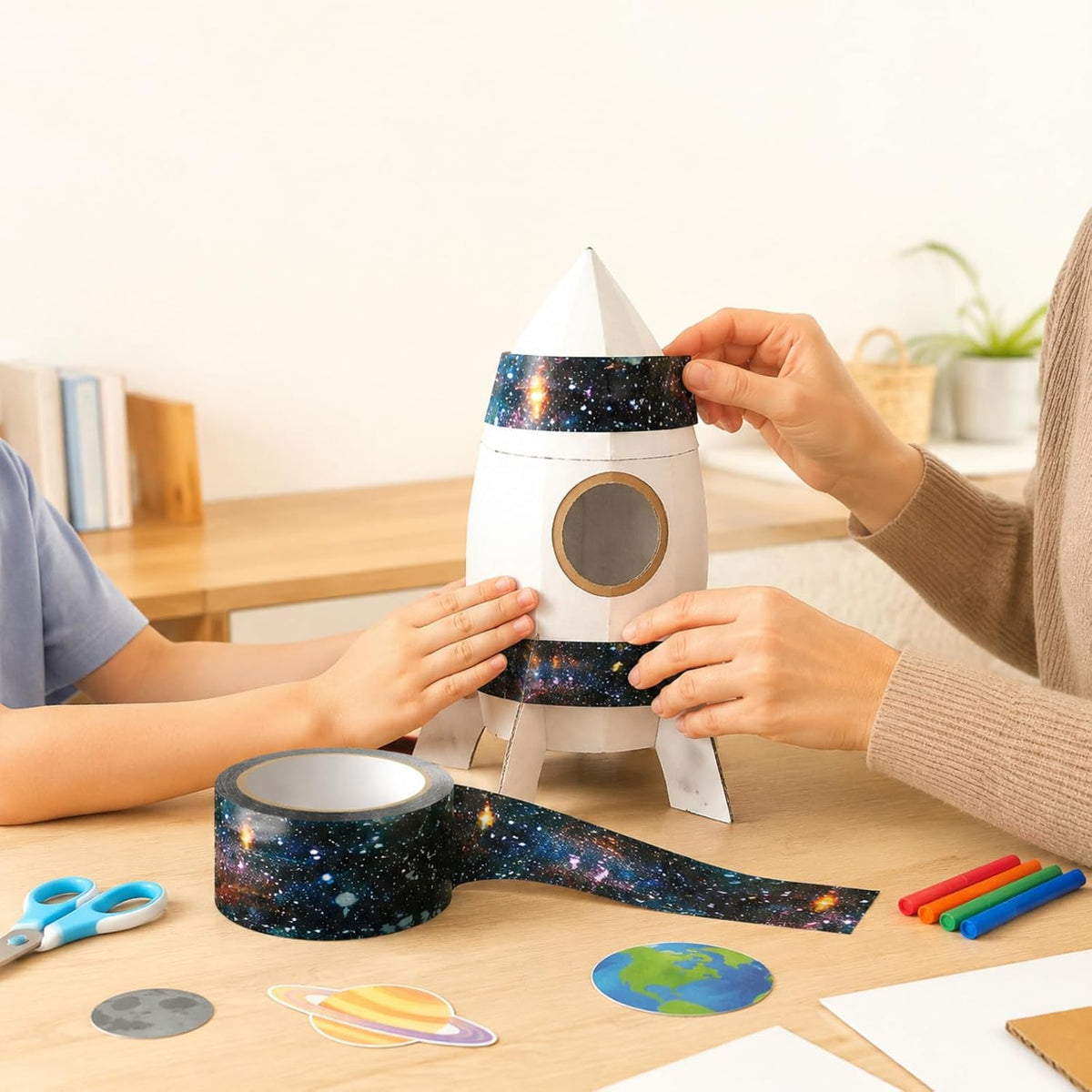 Galaxy/Wood Decorative Duct Tape Sticker 1.89'' 100 Yard, Galaxy