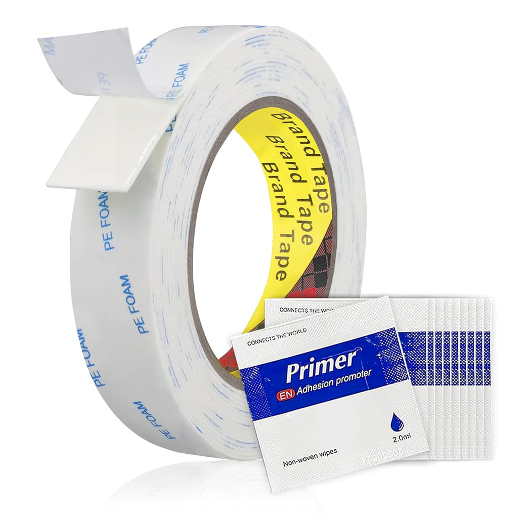 Double-Sided Removable Foam Tape, 1 in x 16.5 ft, Wall-Safe Mounting Tape