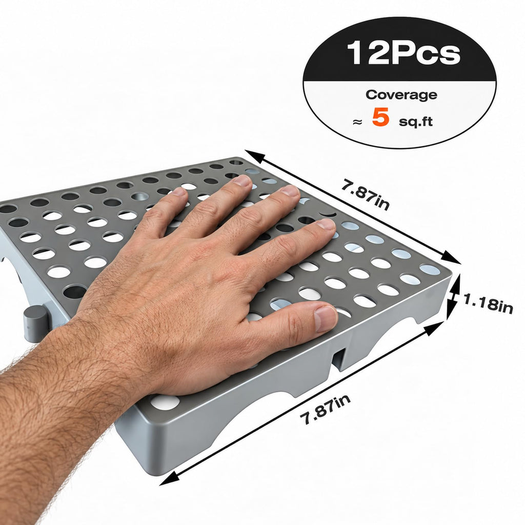 Small Plastic Pallets, 12-Pack 7.9 x 7.9 x 1.18 In Pallets for Outside