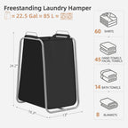 Metal Rack Laundry Hamper, Large Laundry Basket with Convenient Handle, Freestanding Dirty Clothes Hamper for for