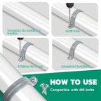 OURU 2 Inch PVC Pipe Straps, 2-Hole Plastic Conduit Clamp, 10PCS