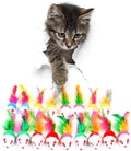 Cat Mouse Toys 17 Pack, Interactive Cat Toys for Indoor Cats, Catnip-Scented Plush Mice with Feather Tails & Rattle