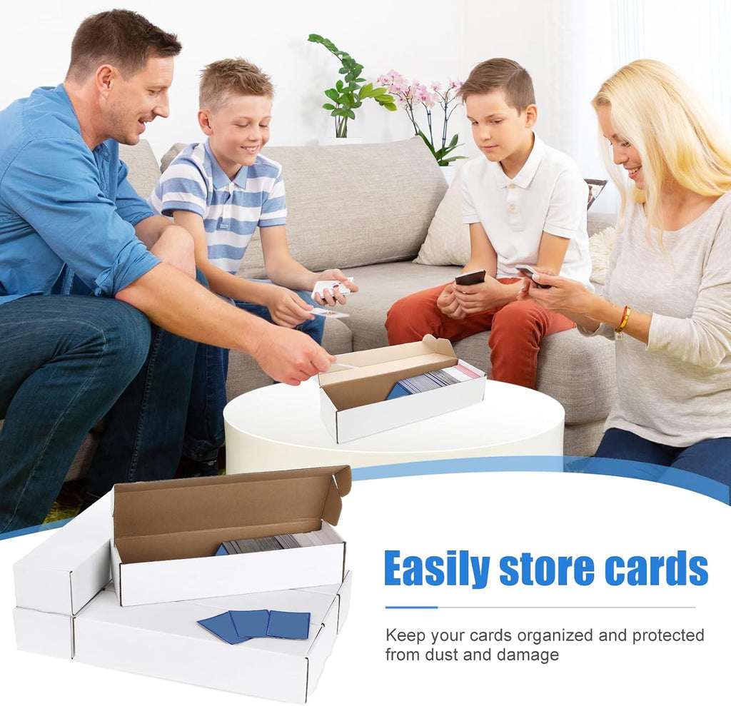 800 Count Trading Card Storage Box White Cardboard Sports Card Storage Box Collectible Cases for Sports Gaming