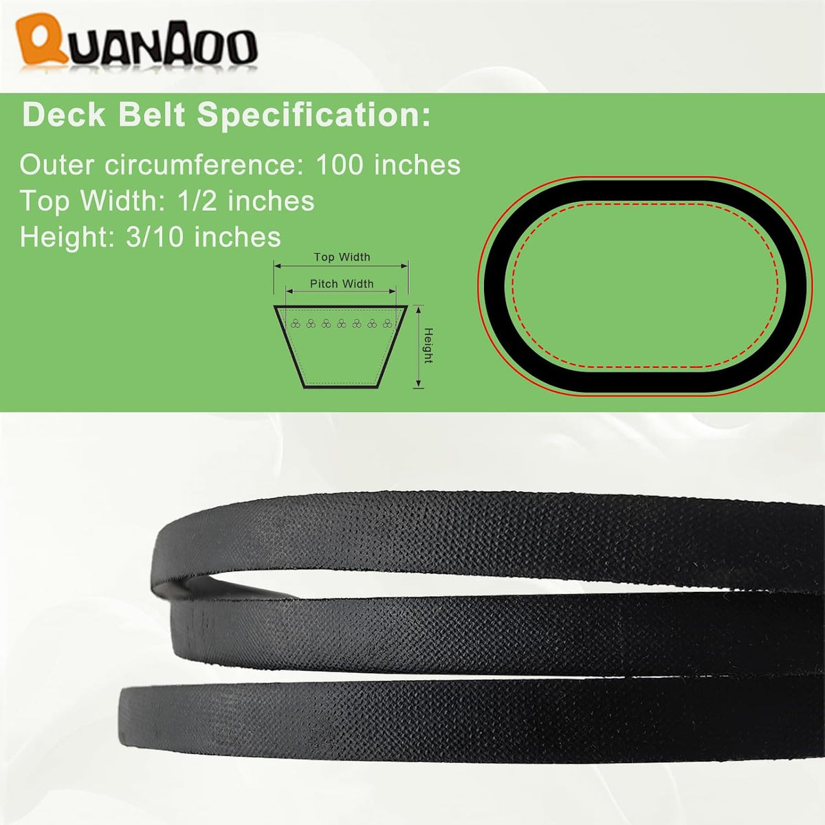 954-05021 Deck Belt 1/2" x 100" fits Cub Cadet XT1 LT42 XT2 LX42 42-inch Lawn Tractor for Craftsman T7800 T8000/ Troy Bilt 42" Lawn Tractor Replace 754-05021
