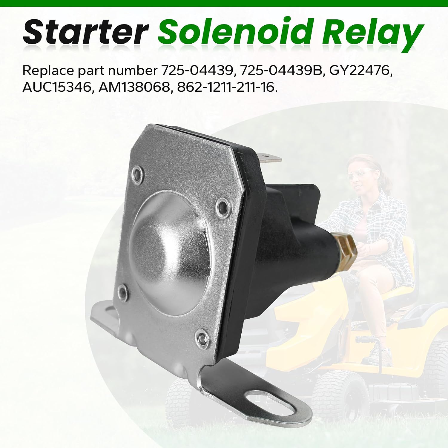 12V Starter Solenoid Relay Compatible with John Deere, for 862-1211-211-16 | Compatible with Cub Cadet MTD Troy-Bilt
