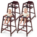 Wooden High Chairs for Babies and Toddlers,Burgundy