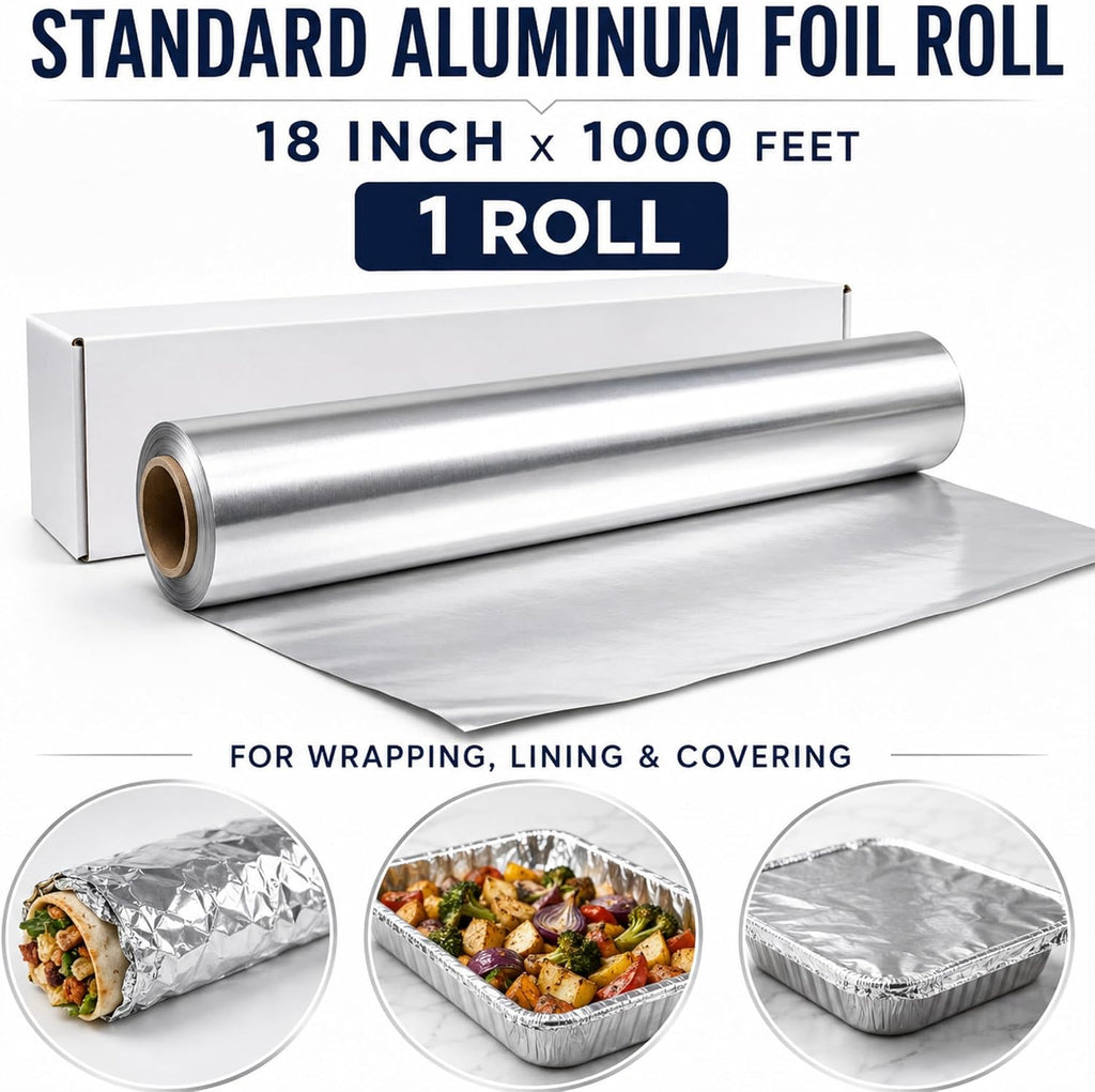 Standard Aluminum Foil Roll, 18 Inch x 1000 Feet, 1 Roll