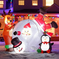 6FT Inflatable Santa Snowball Scene with LED Lights for Yard | Penguin reindeer snowman blow up decorations, Built-in