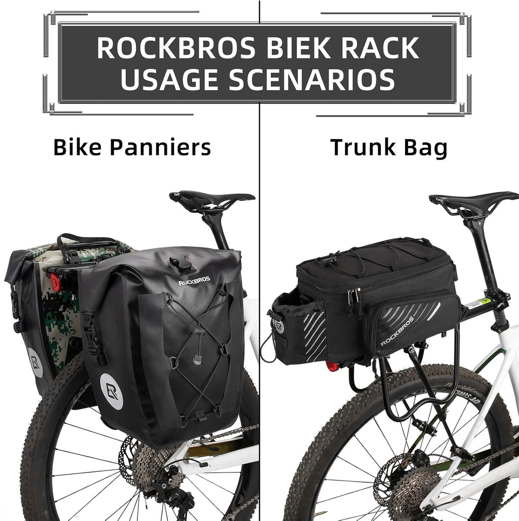 Rear Bike Rack Quick Release Bike Cargo Rack for Luggage Commuting | Easy to install,heavy duty steel,red
