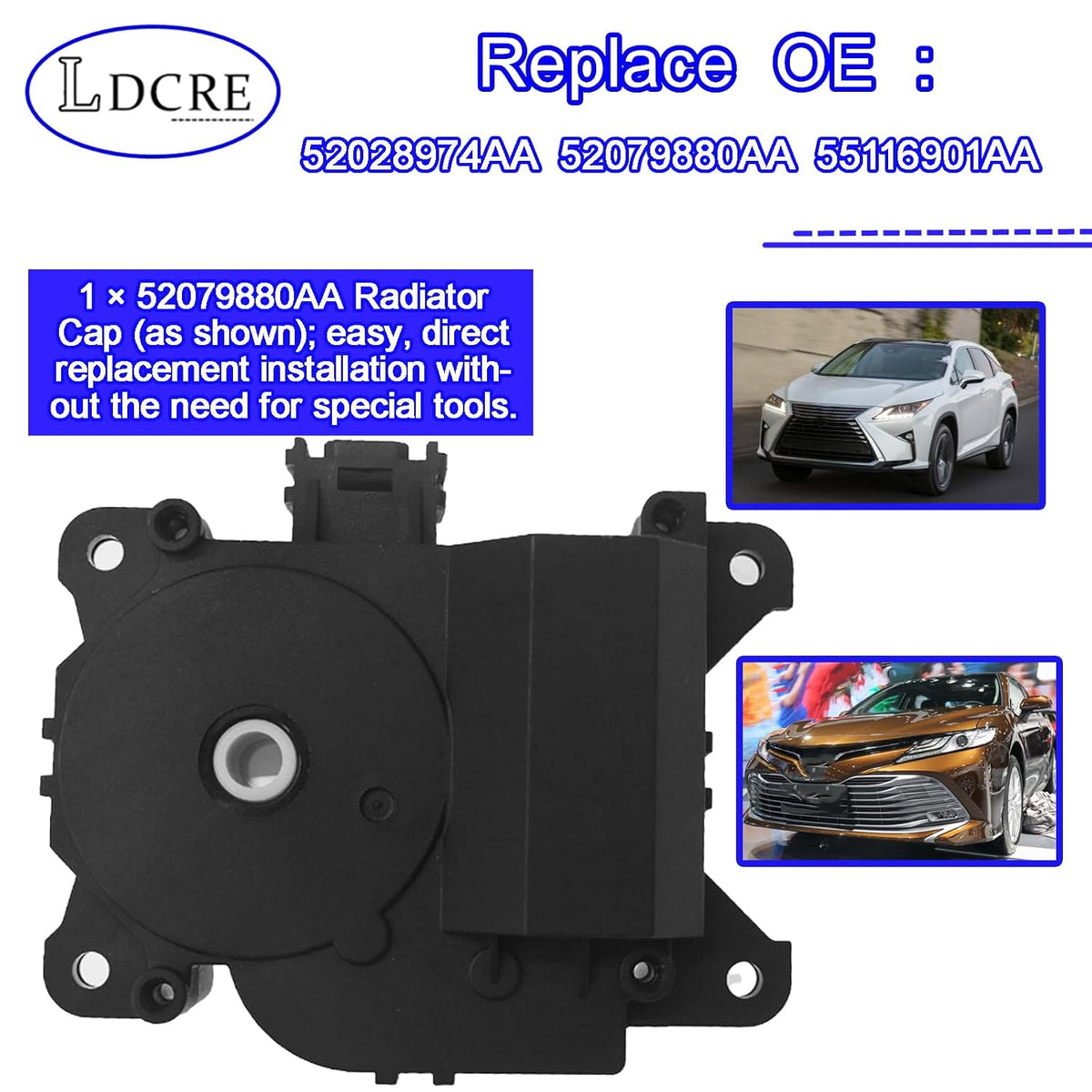 HVAC Air Blend Door Actuator 87106-07120,Compatible with Toyota 2007-2017 Camry Avalon Highlander Sienna Venza Lexus ES350 RX350，Main & Left Main Air Door Actuator Mix Motor Assembly Replace 604-906
