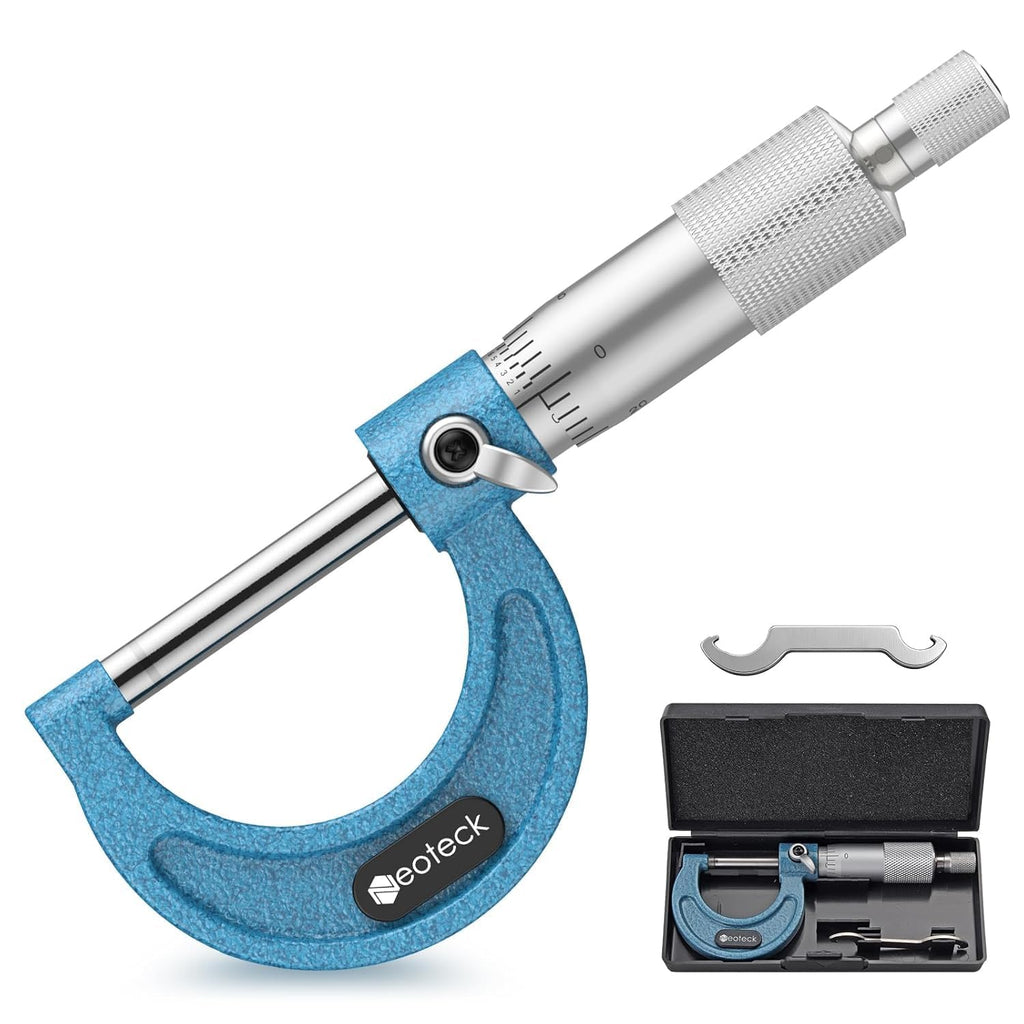 Neoteck 0-1" Outside Micrometer 0.0001" Resolution Carbide-Tipped Anvils